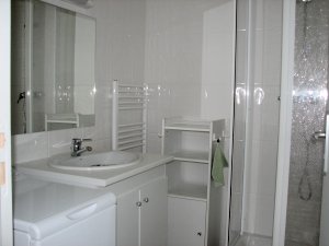 Crozon - T2 � Morgat (n�12) - Salle d'eau avec douche et lave-linge